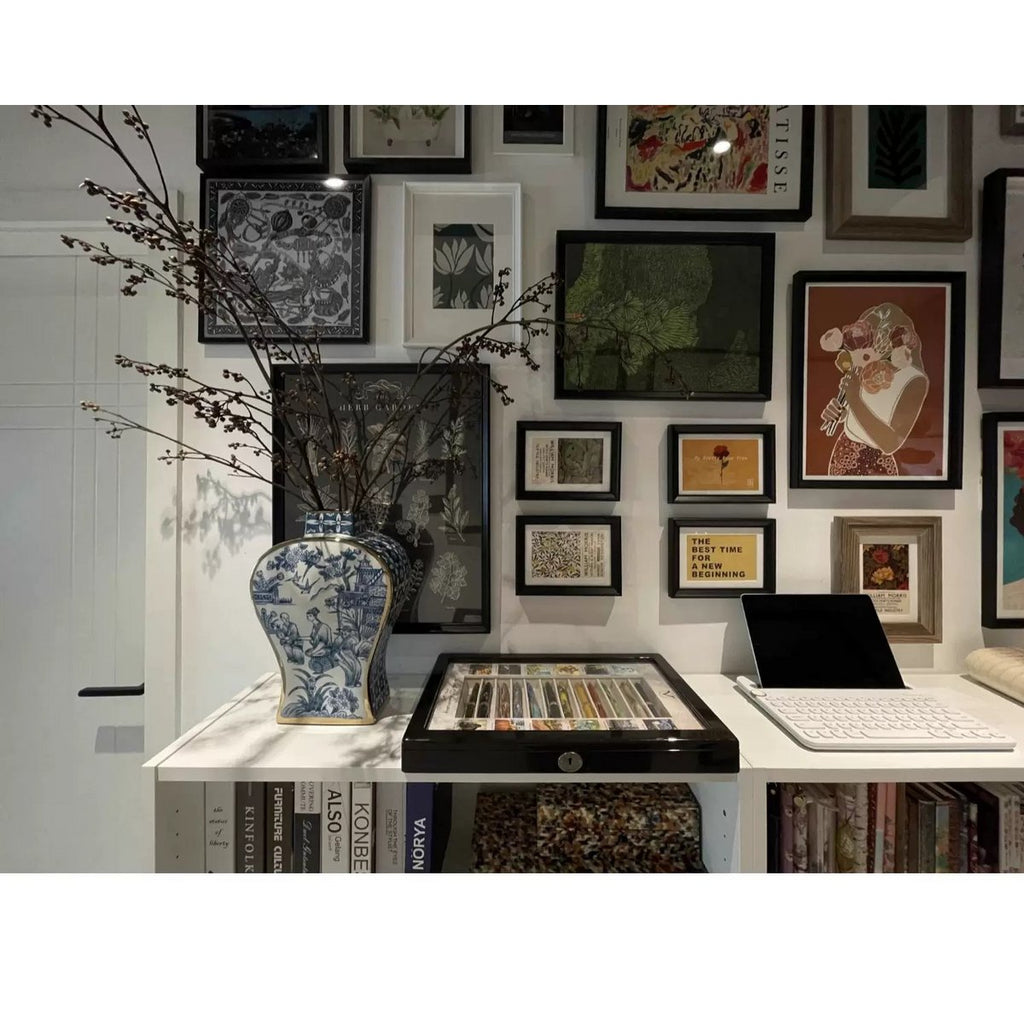 Nieuwe Chinese stijl, oosterse Parijse Delfts blauwe porselein vazen/lage stijl