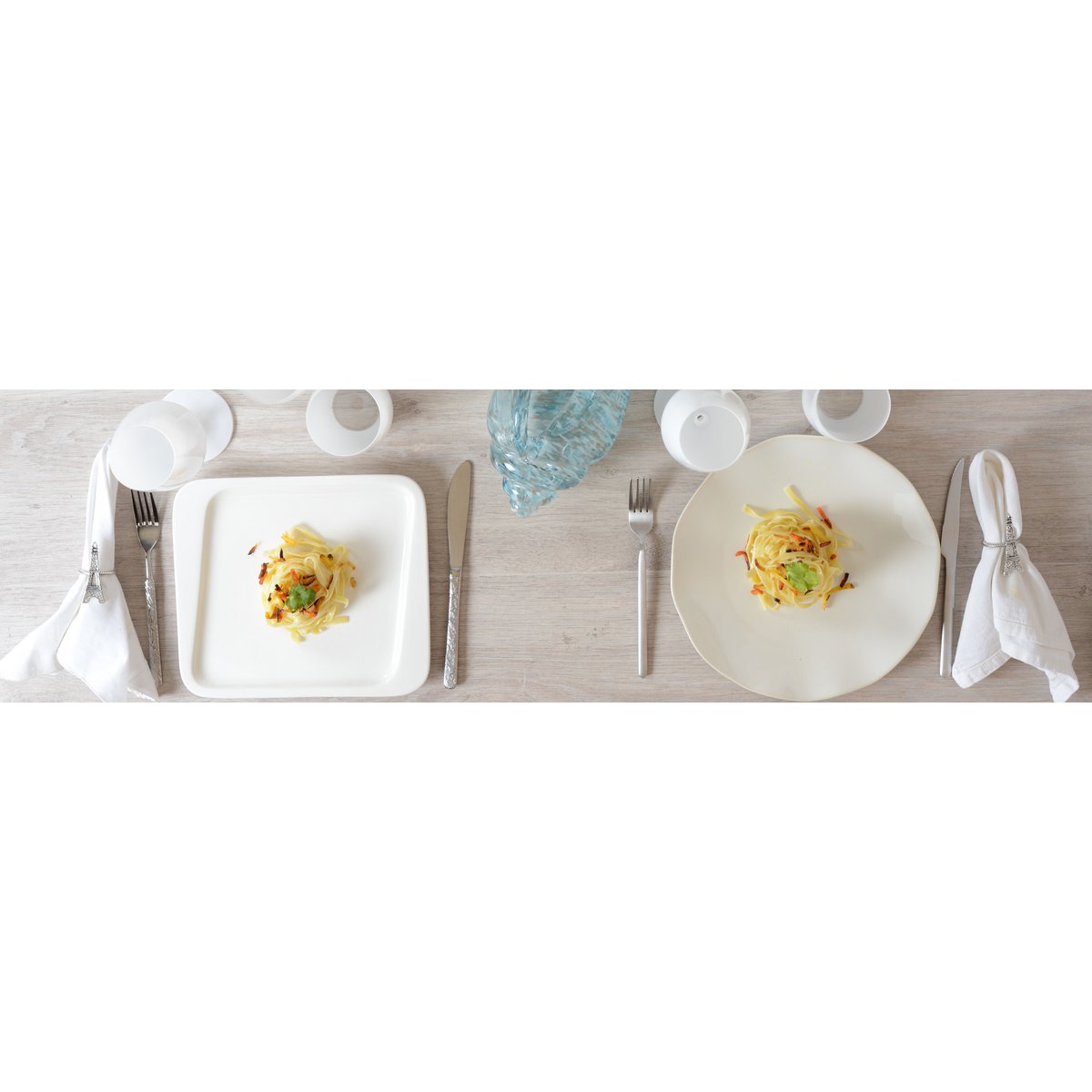 Rosa witte platte plaat 27x27x2.8cm