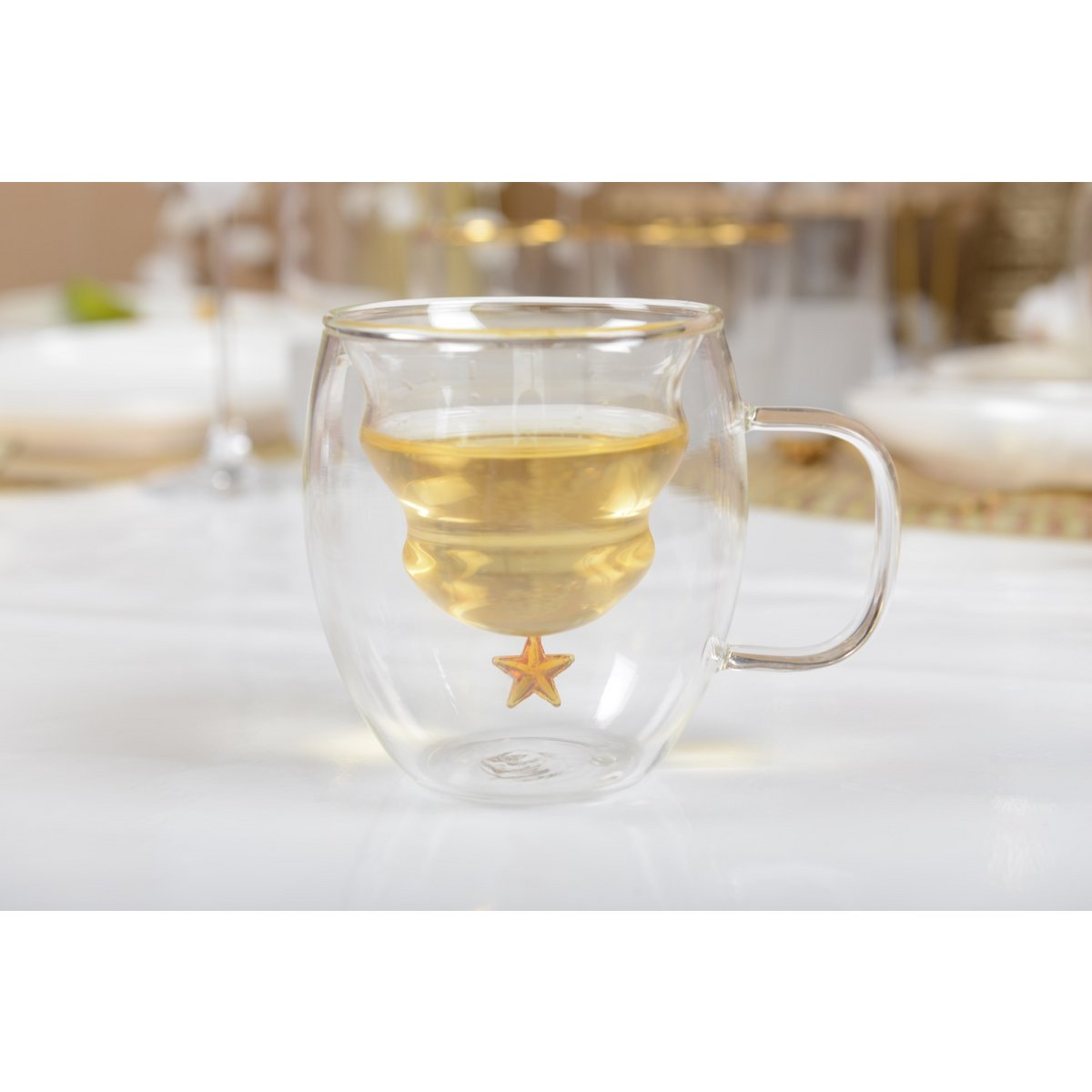 Dubbele wandbekers gouden ster 250 ml - veel 2