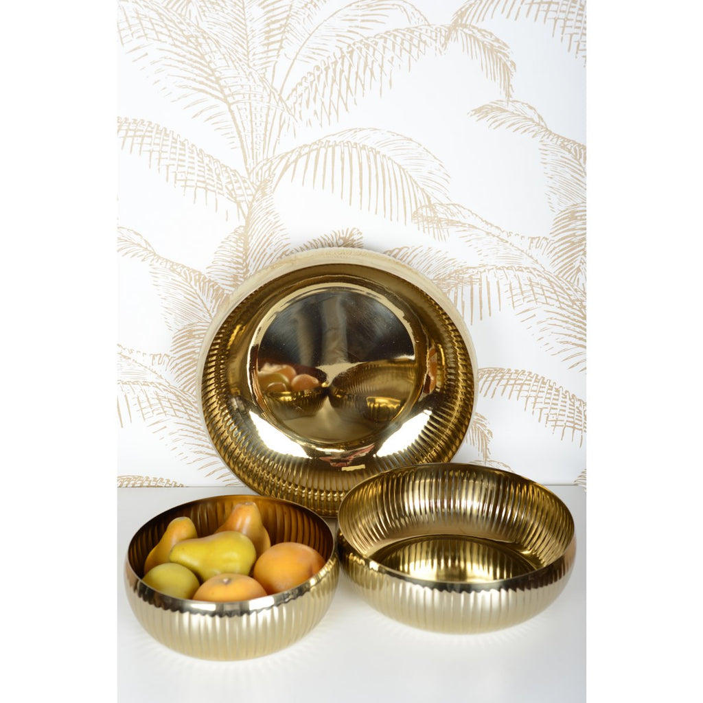 24 cm geribbelde gouden fruit gesneden