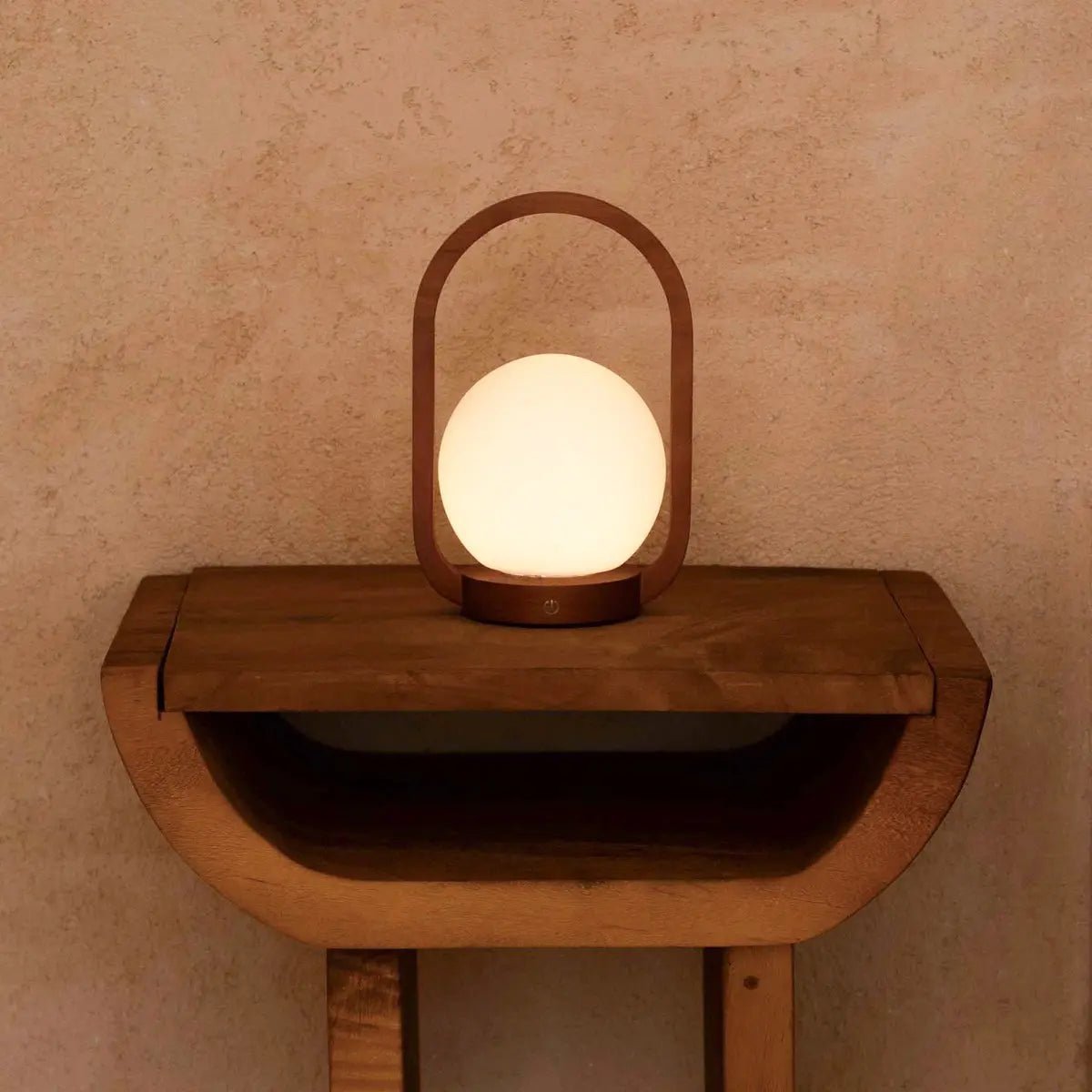 Skye kastanjebruine houten draadloze lamp | Oplaadbaar en dimbaar