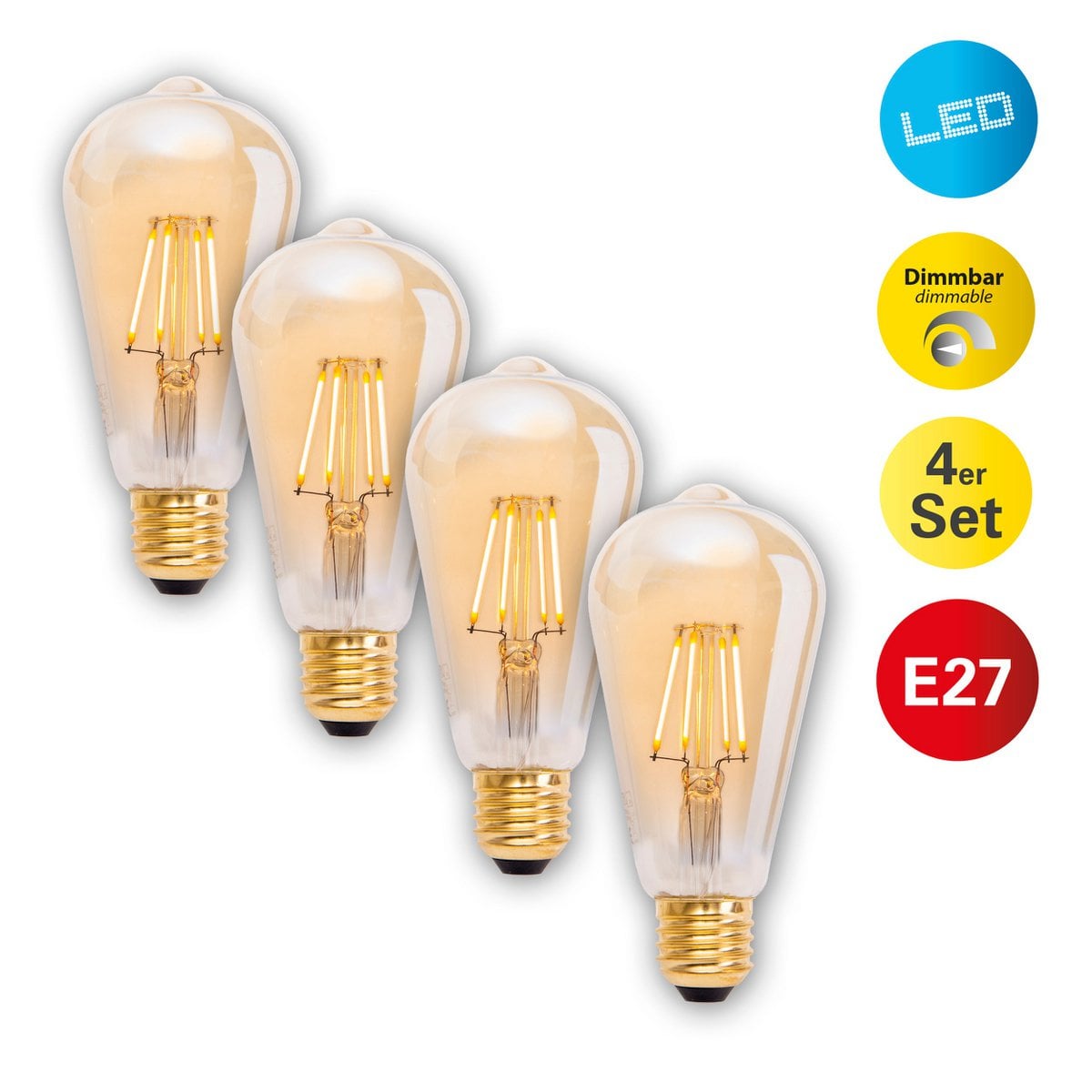 Liv · LED-lampen set van 4 — E27/4W warm wit