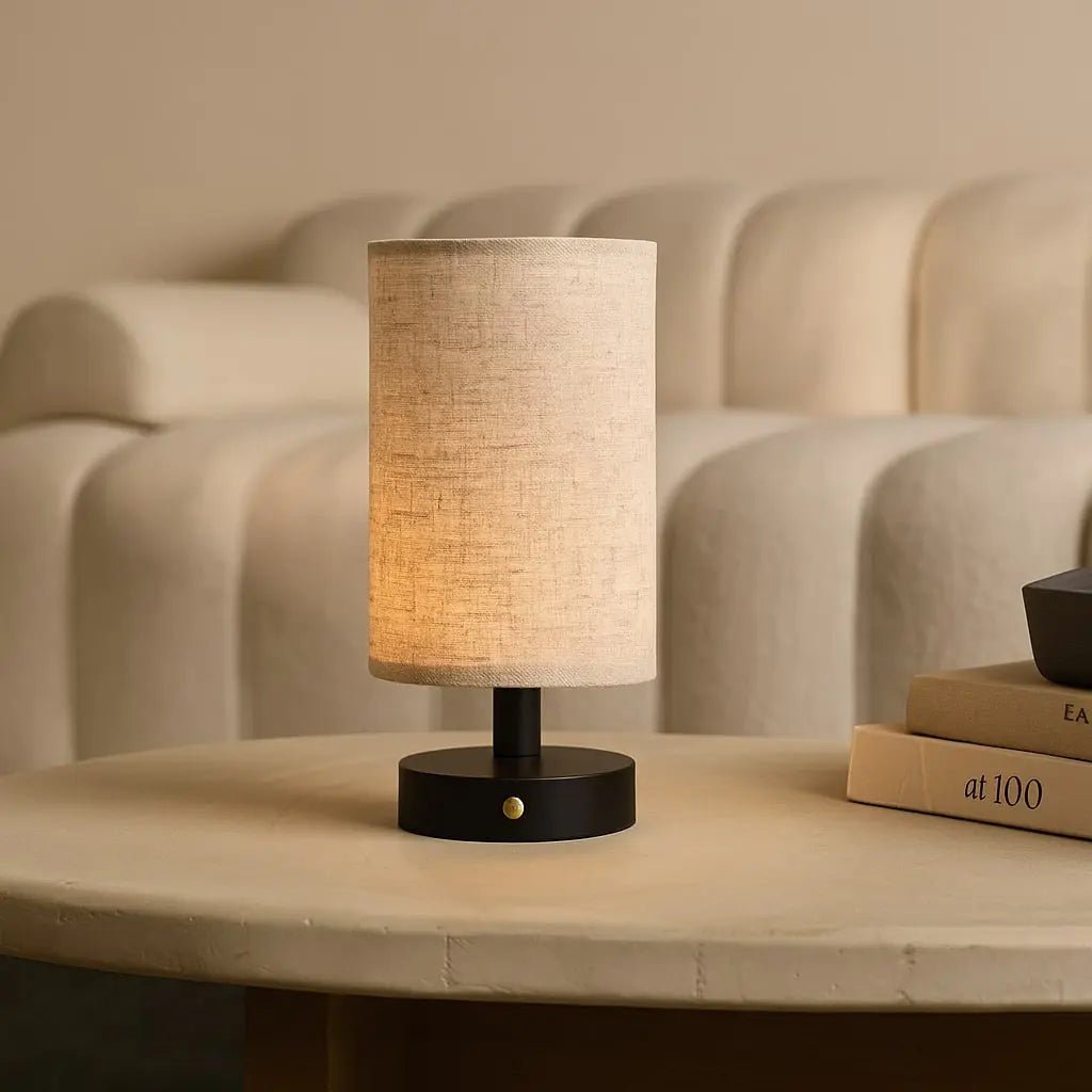 Ben Black houten tafellamp-Oplaadbaar, dimable, USB-C aangedreven