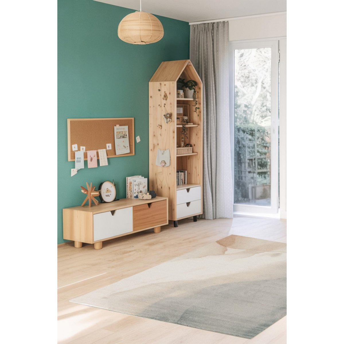 Abstract polyester gerecycled aquarel tapijt