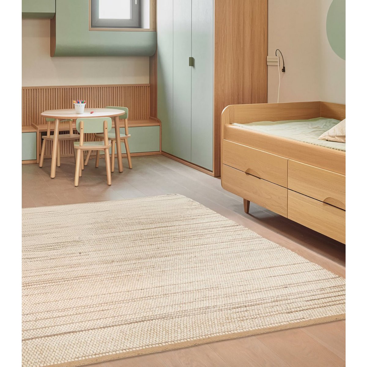 Handgemaakt wollen tapijt van New Zeland en Jute Marius