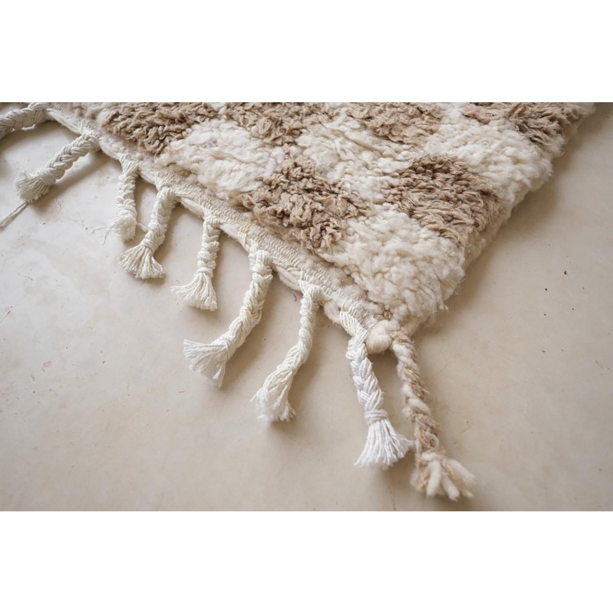 Berber wollen tapijt voor geruite wol 110 x 146 cm