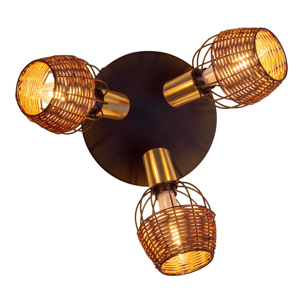 Liv · Rotan plafondlamp — zwart