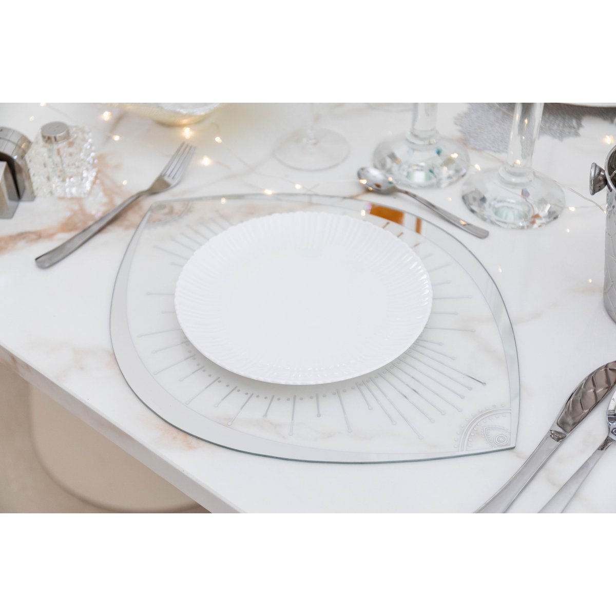 Dessy of transparant glazen oogplaat 43x33cm