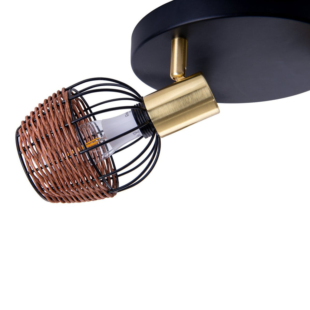 Liv · Rotan plafondlamp — zwart