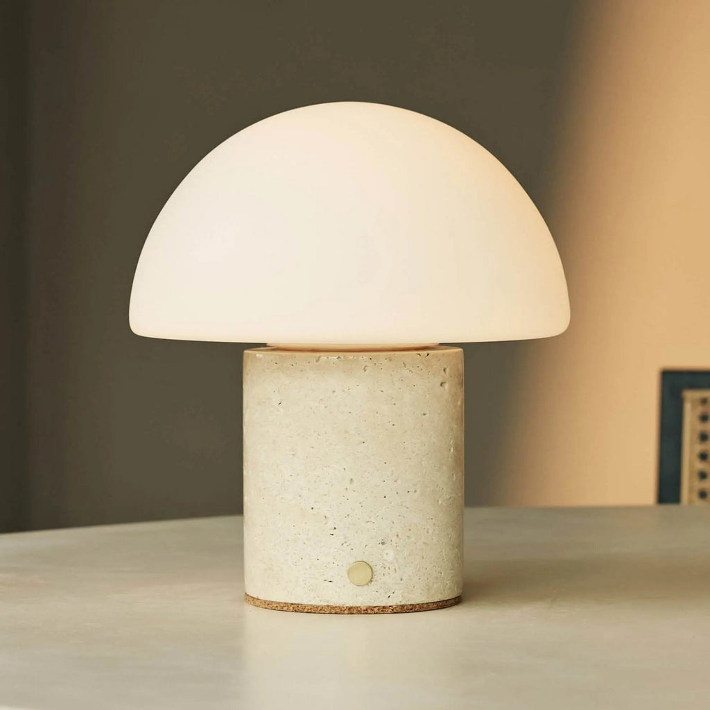 Maris Beige / Travertino Classico - Classic Travertine Oplaadbare tafellamp met 3 lichte kleuren en dimfunctie