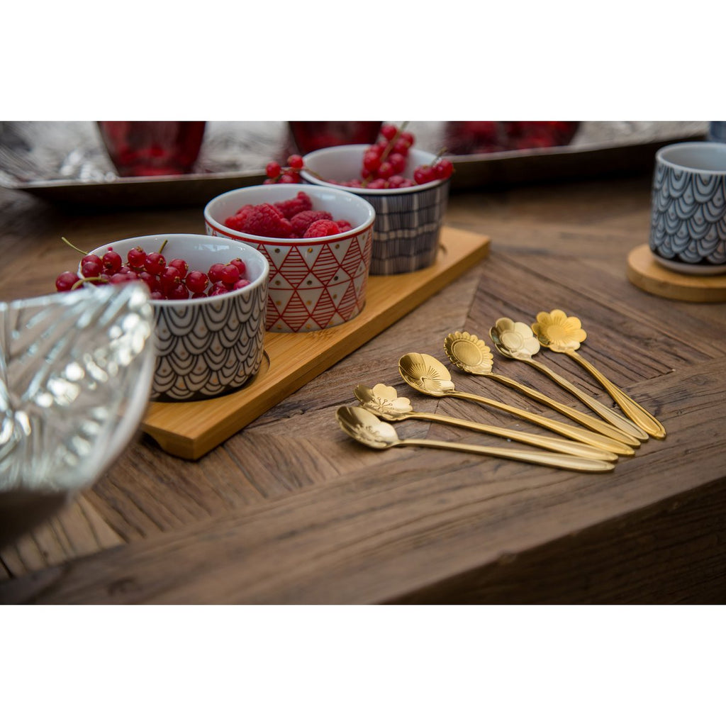 Golden Assorted Flower Desserts - Set van 6