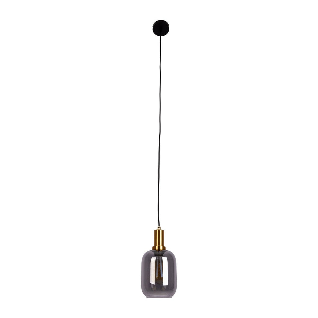 1-pendelende lamp "fumo", hanglamp gemaakt van metaal en glas in zwart, met E14-aansluiting, voor eetkamer, woonkamer, gang of kantoor, hangende lamp 150 x 20 cm