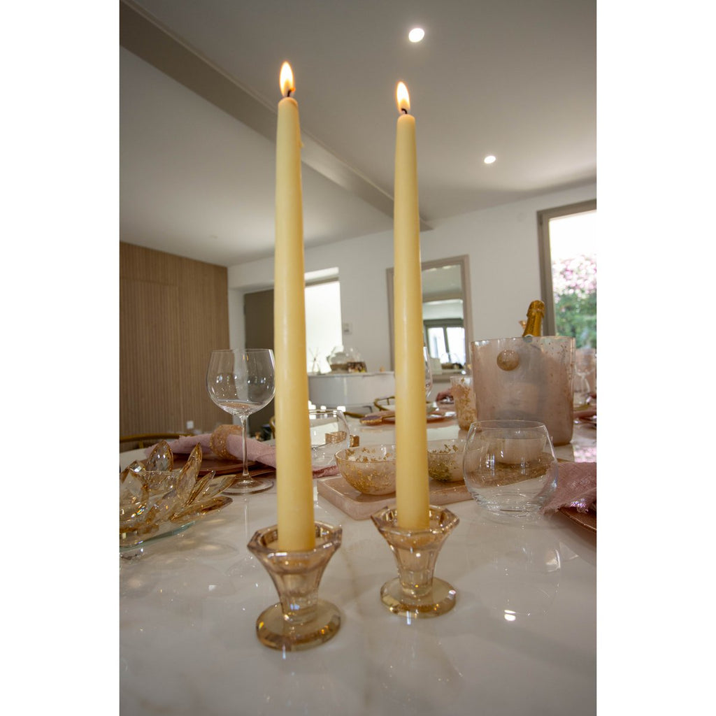 H5.5cm Amber Candlestick - veel van 2