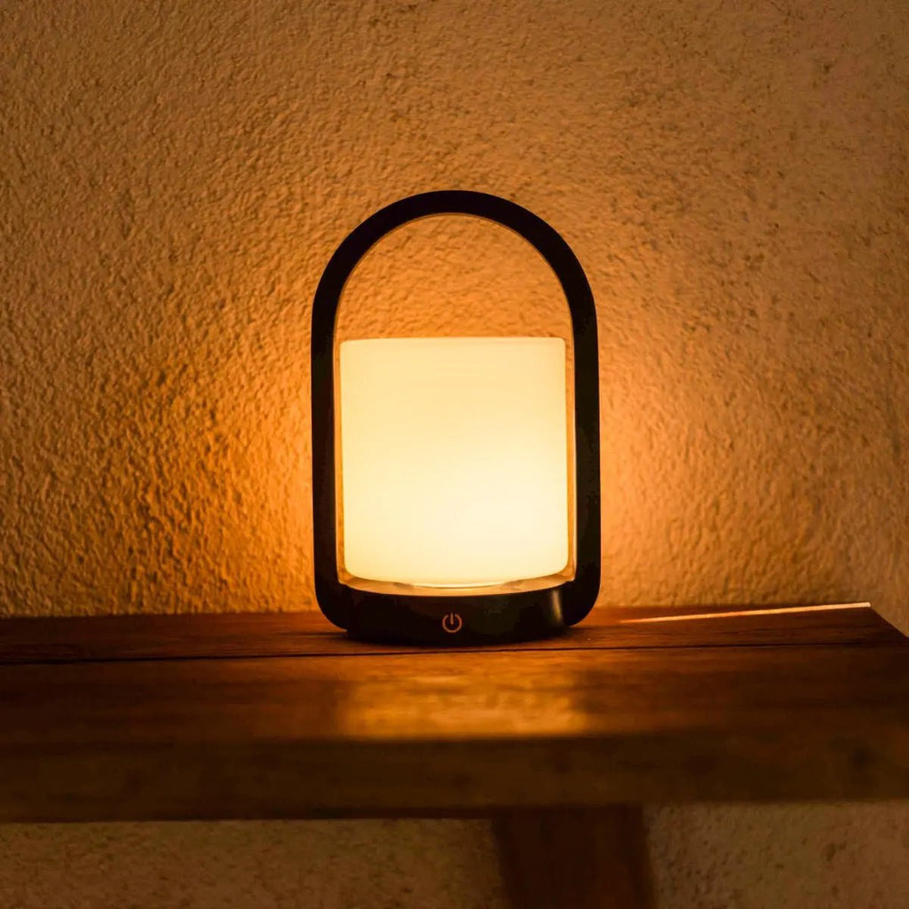 George donkerbruine houten lamp – oplaadbaar, dimbaar en draagbaar