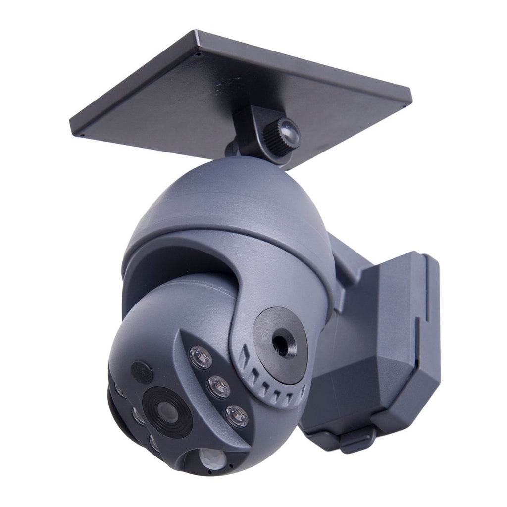 LED -zonne -buitenwandlamp "Moho" met bewegingsdetector en beveiligingscamera -vouw, wandlicht gemaakt van plastic in grijs, met geïntegreerde LED