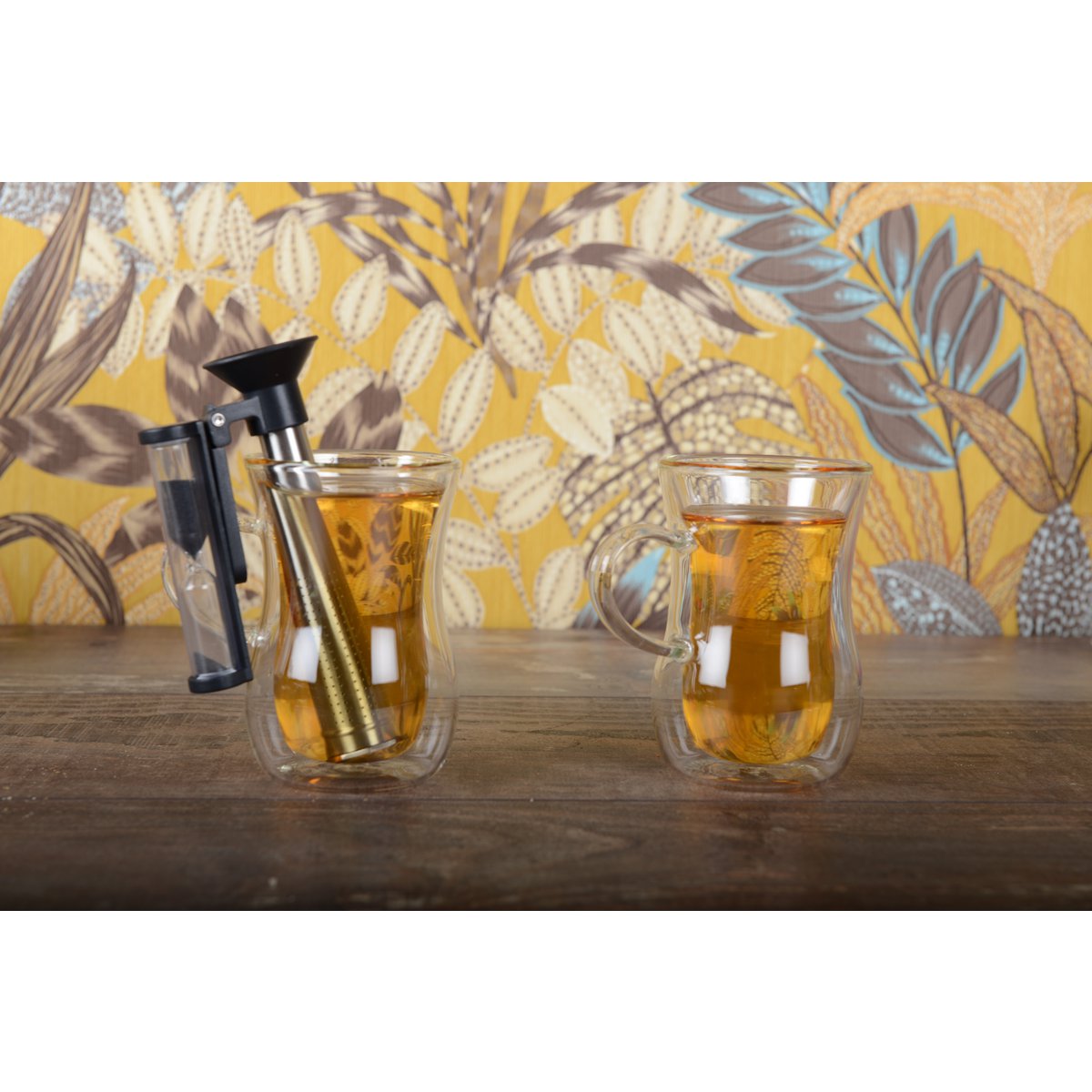 Geef thee met zwarte timer