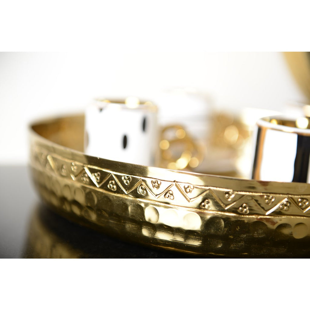 Gouden ronde lade 30,5 cm