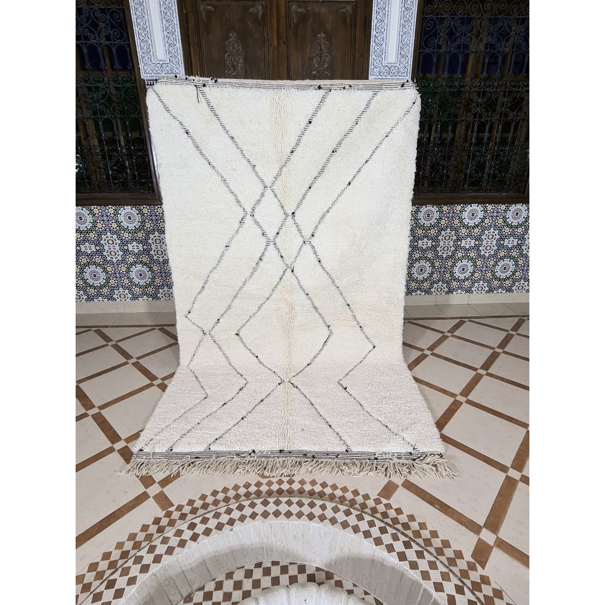 Berber vloerkleed Beni Ouarain zuivere wol 155 x 260 cm