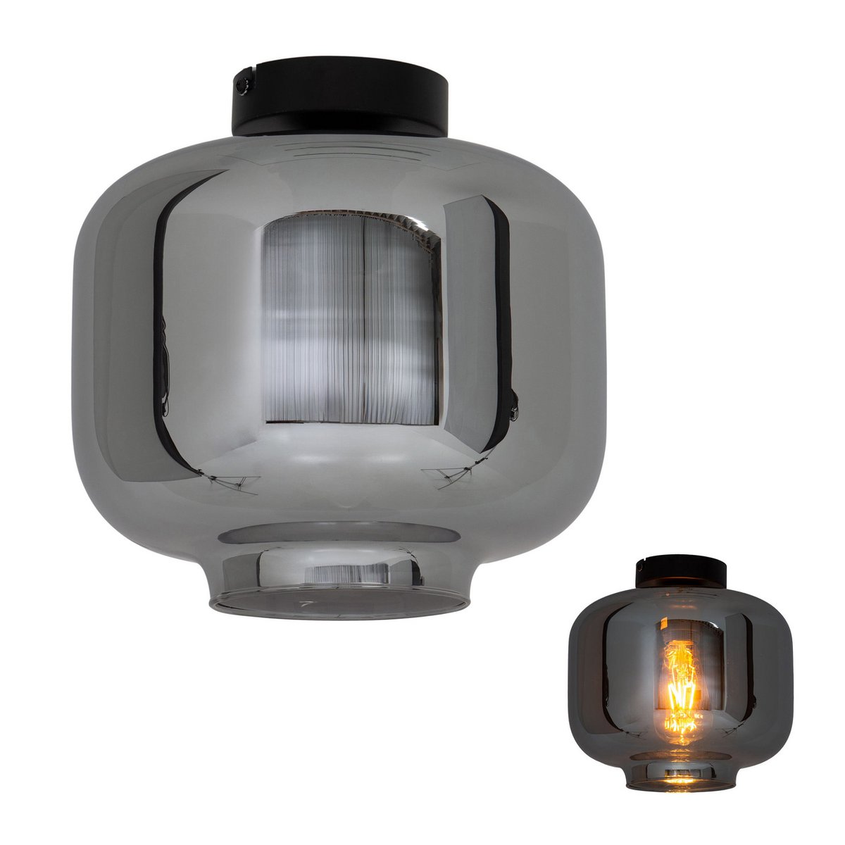 Liv · Houten plafondlamp — antraciet