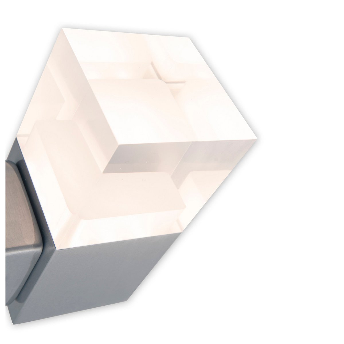 LED externe wandlamp "Leah" gemaakt van metaal en plastic in stalen blanke, geïntegreerde LED