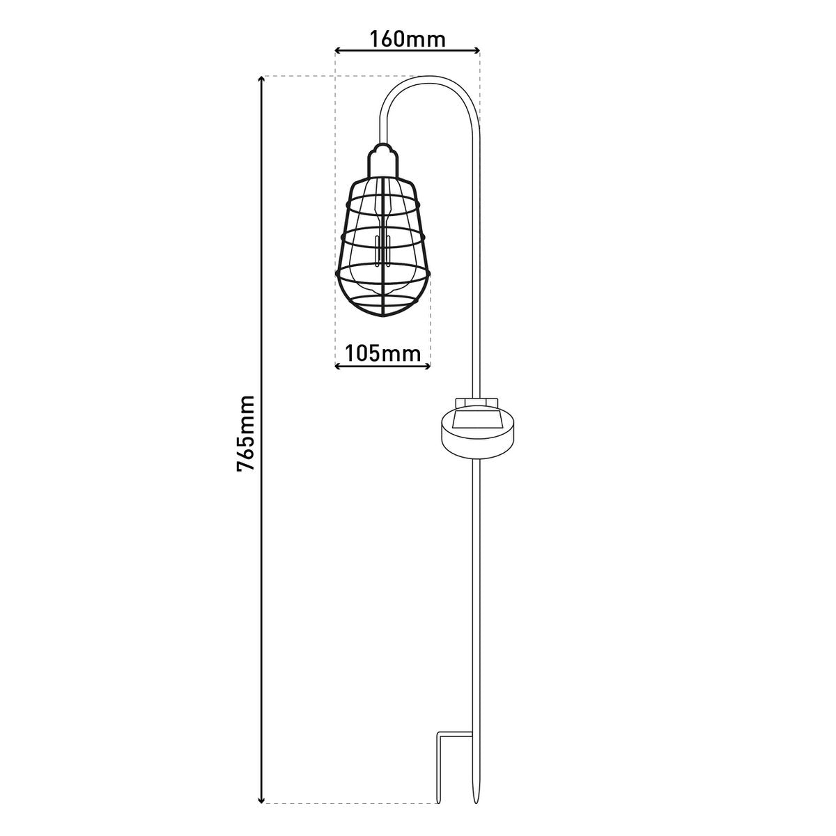 2 Set LED Decoratief Solar Earth Spit "Gitti" H: 76,5 cm, voor buiten, gemalen spiesjes gemaakt van metaal en plastic, in oude maaltijd, met geïntegreerde LED