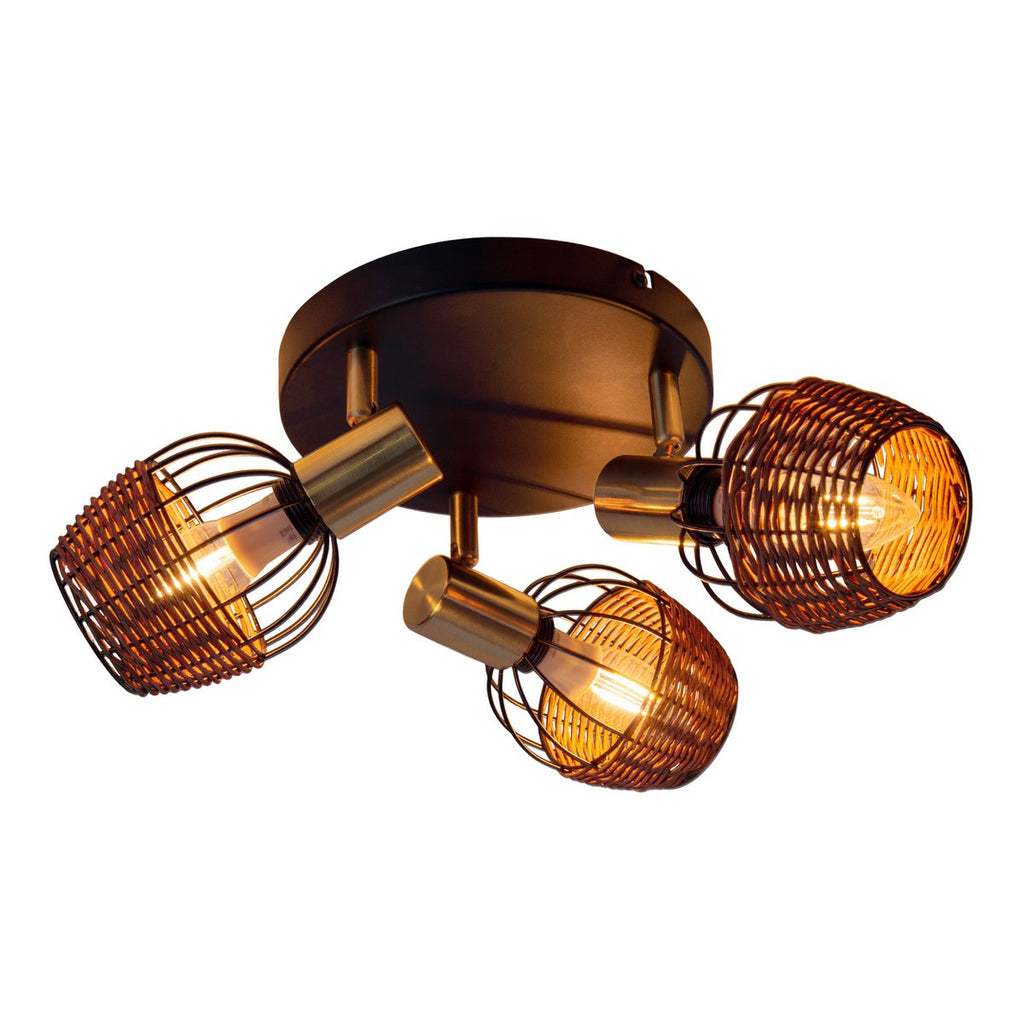 Liv · Rotan plafondlamp — zwart