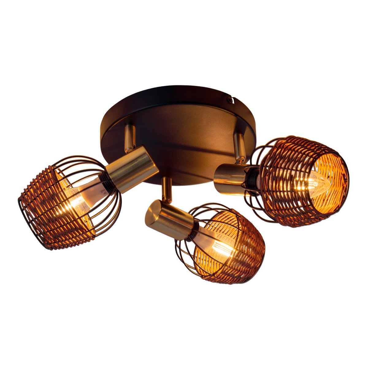 Liv · Rotan plafondlamp — zwart