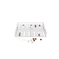 Backgammon Game Tray in White and Brown Acryl 25x38x5cm