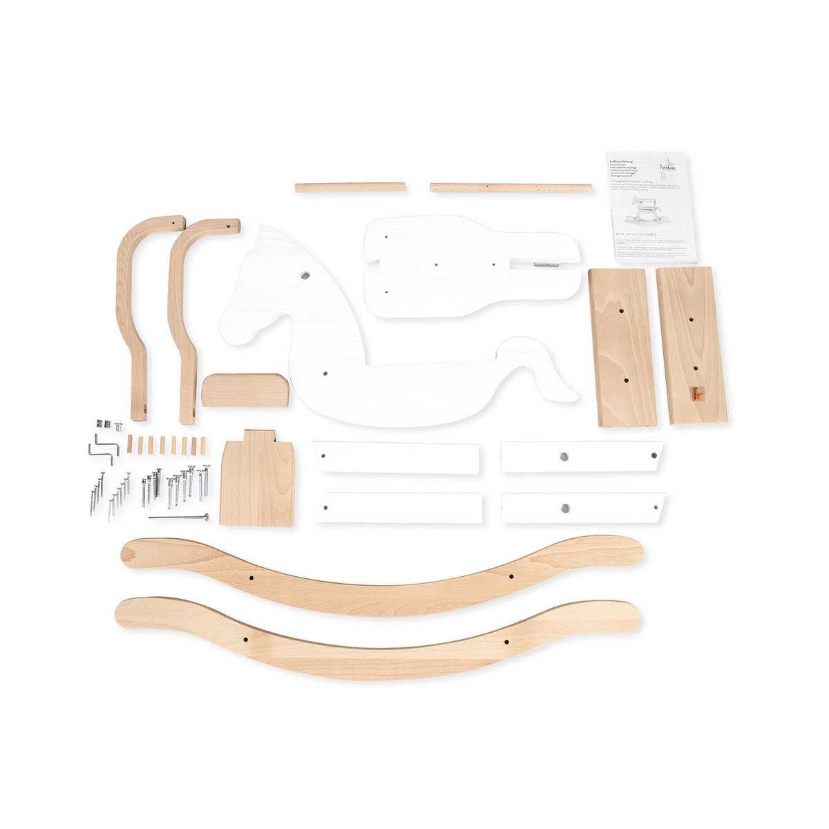 Rocking Horse "Pinolino" met ring, wit/natuurlijk