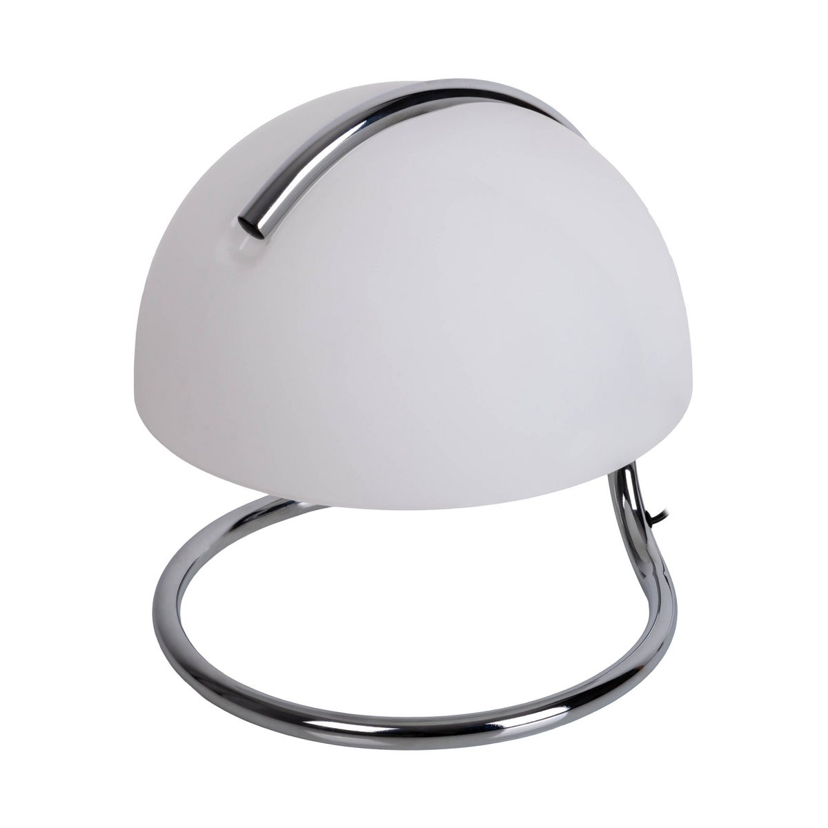Liv · Houten tafellamp met linnen kap — chroom