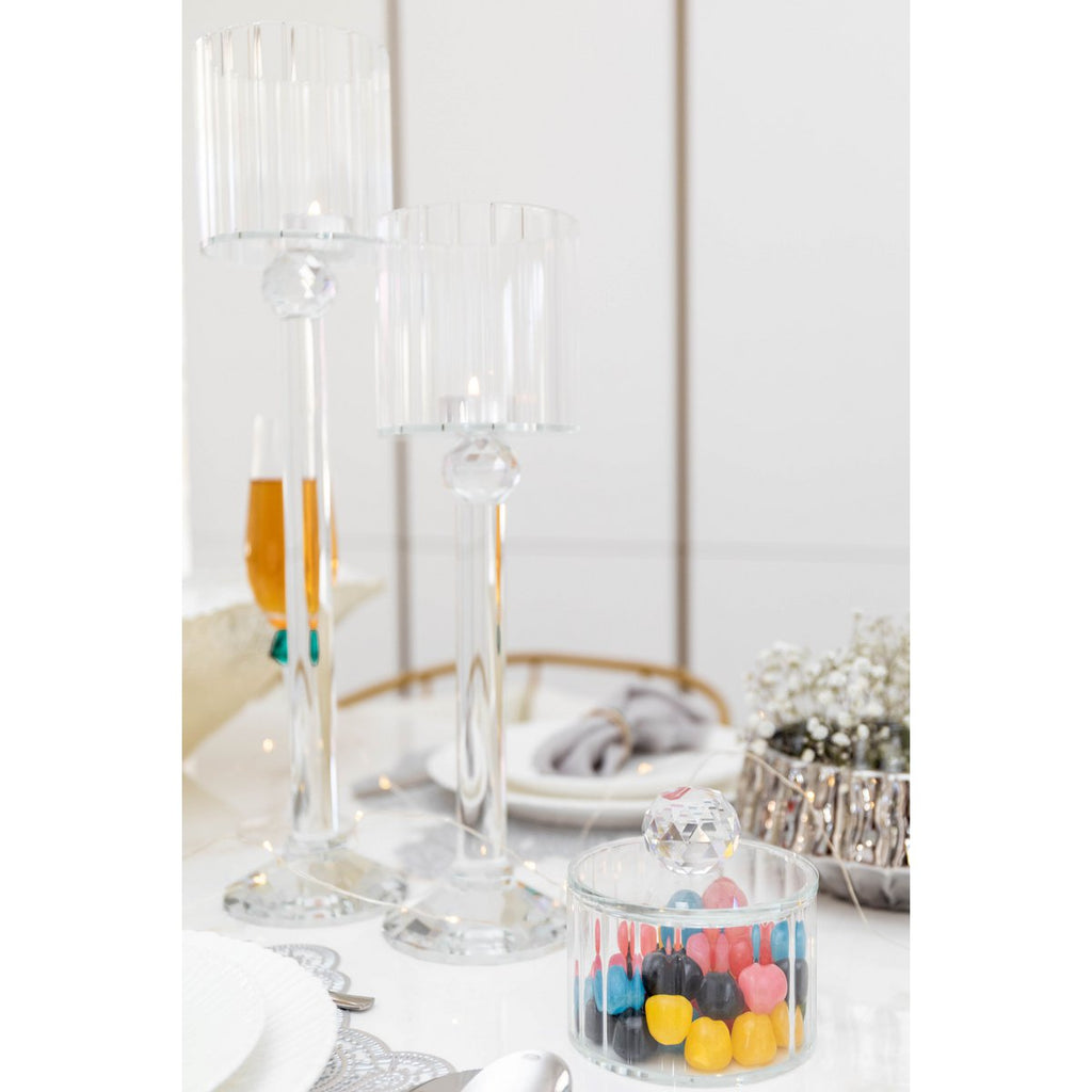 Kristalglasbox met 10x10x10cm diamanten deksel