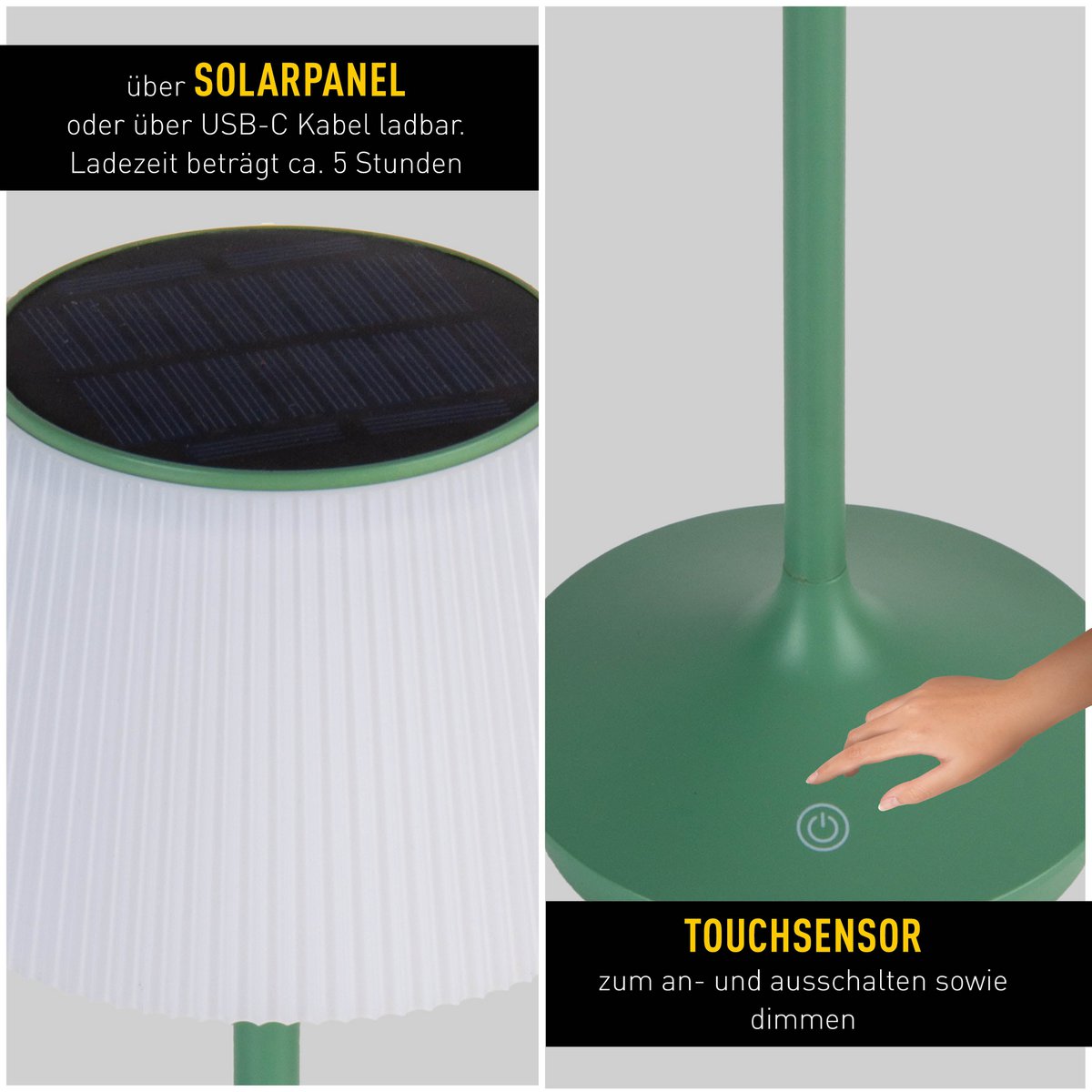 LED -licht "Emmi" voor buiten en binnen, tafellamp gemaakt van metaal en plastic, met stevig gebouwd -in LED's, LED -tafellamp voor balkon, terras, tuin, woonkamer, wintertuin, ca.