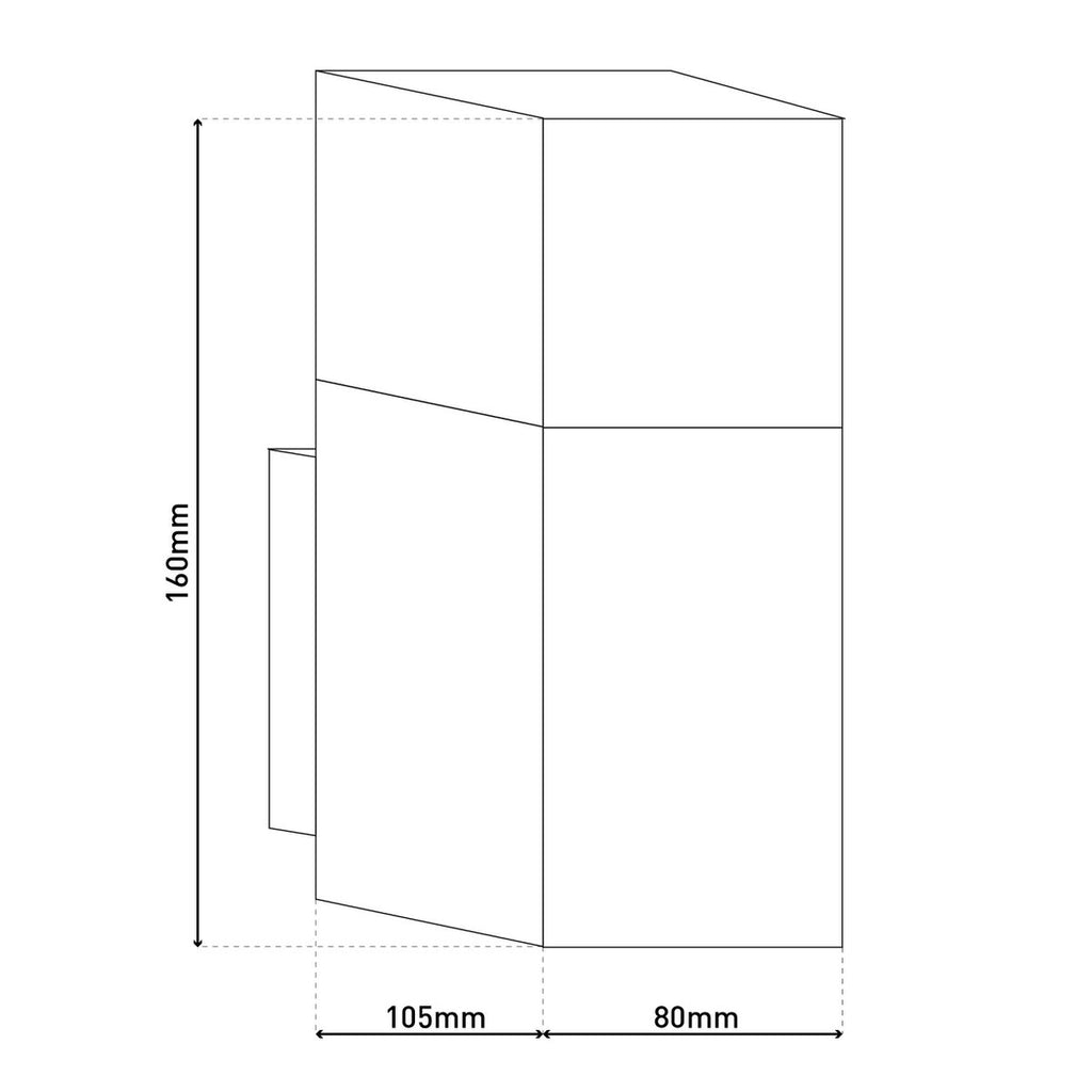 LED externe wandlamp "Leah" gemaakt van metaal en plastic in stalen blanke, geïntegreerde LED