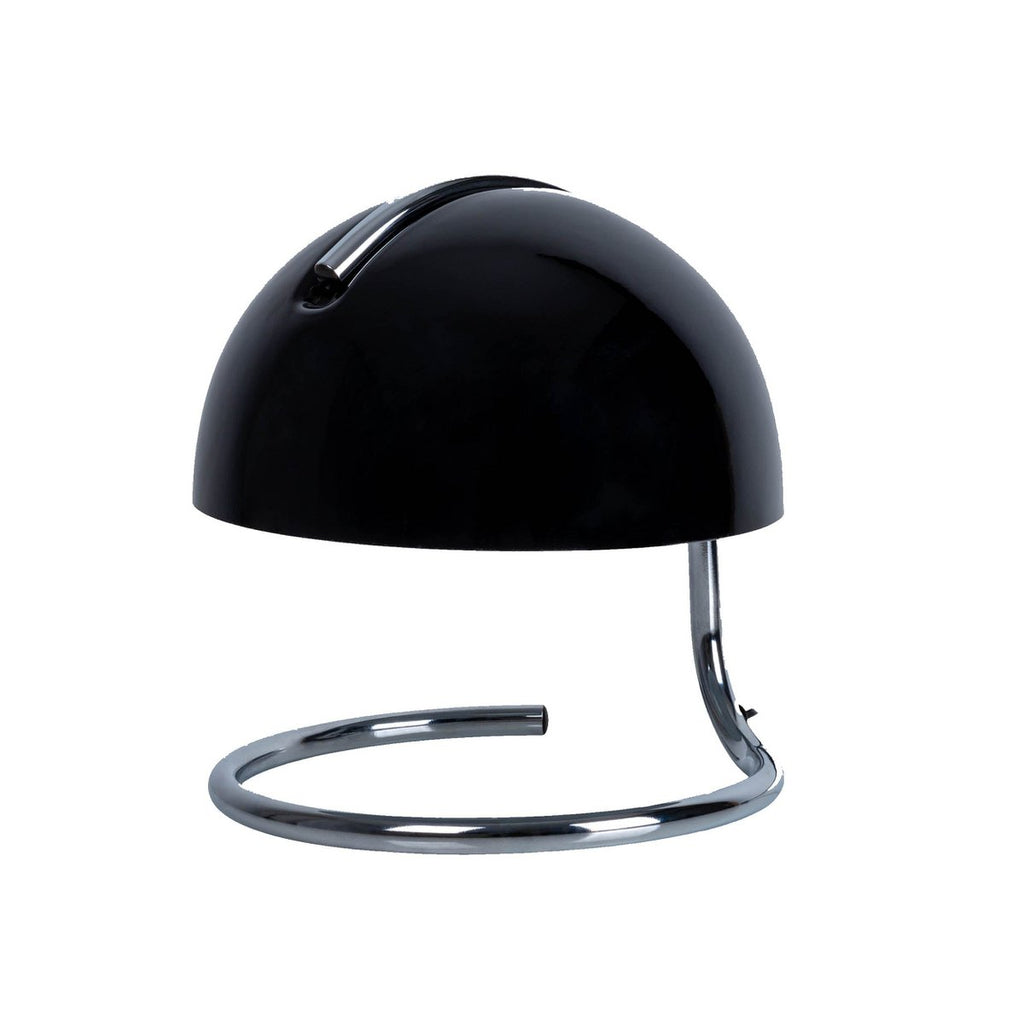 Liv · Houten tafellamp met linnen kap — chroom