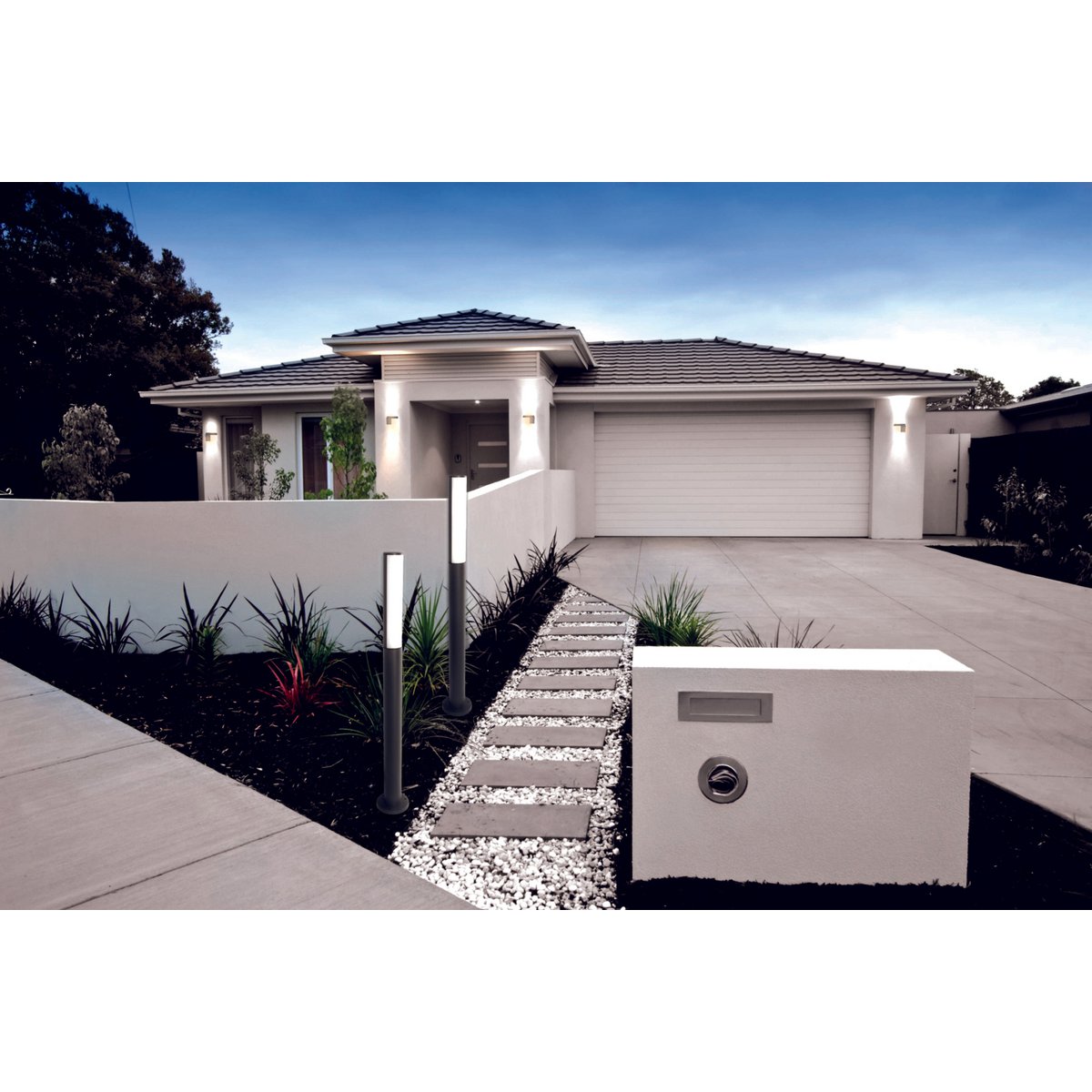 LED buitenlampen "flair" gemaakt van metaal en plastic in antraciet, met geïntegreerde LED