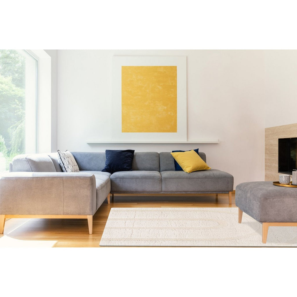 Dikke ruige tapijt in gerecycled polyester met arcadia -reliëf