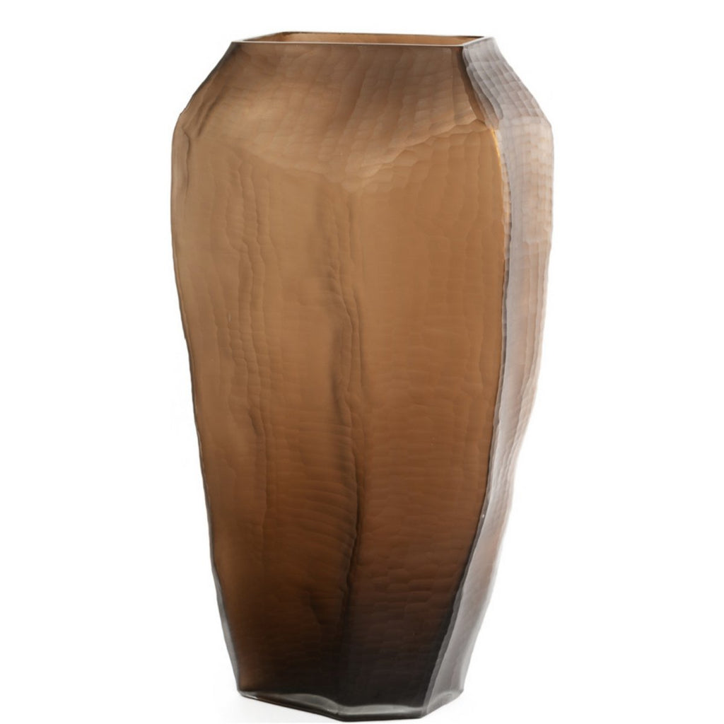 Bruine glazen vaas (v14686-380chocolade)