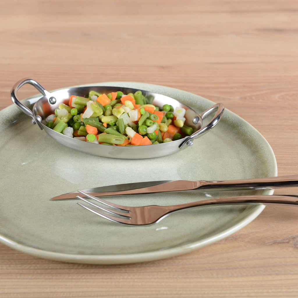 Mini mat ovale steelpan met twee rondes 15x10,9x2 cm