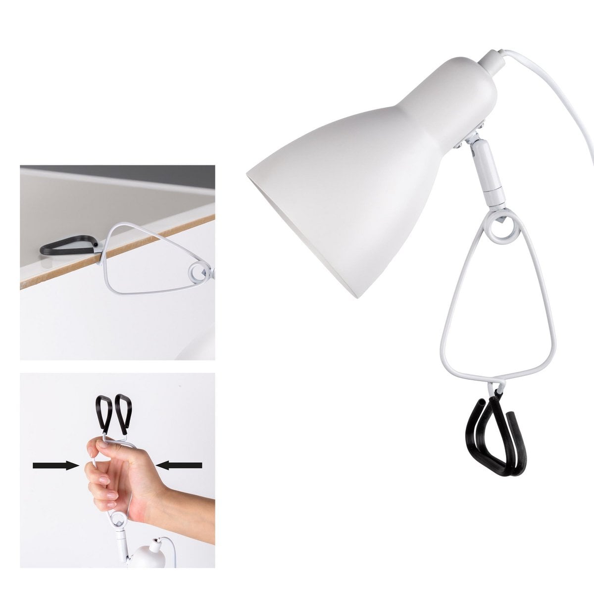 Liv · LED-klemtafellamp — 28cm wit
