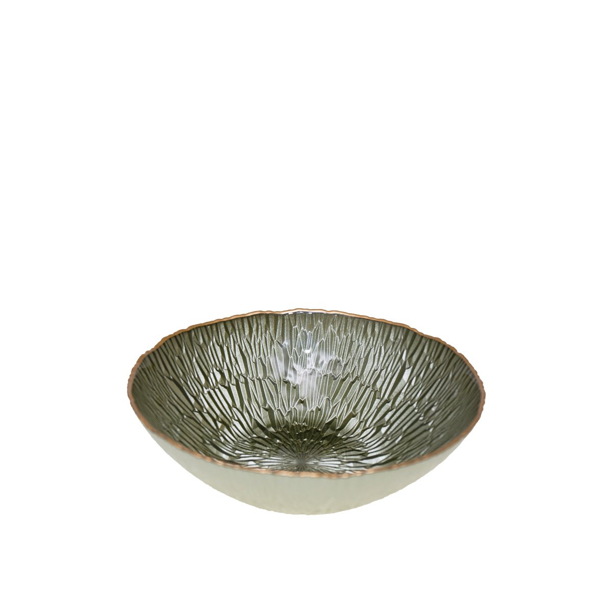 Groene beker met vergulde rand 23 cm