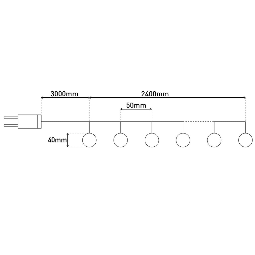 LED Outdoor Christmas Light Chain L: 250 cm goud