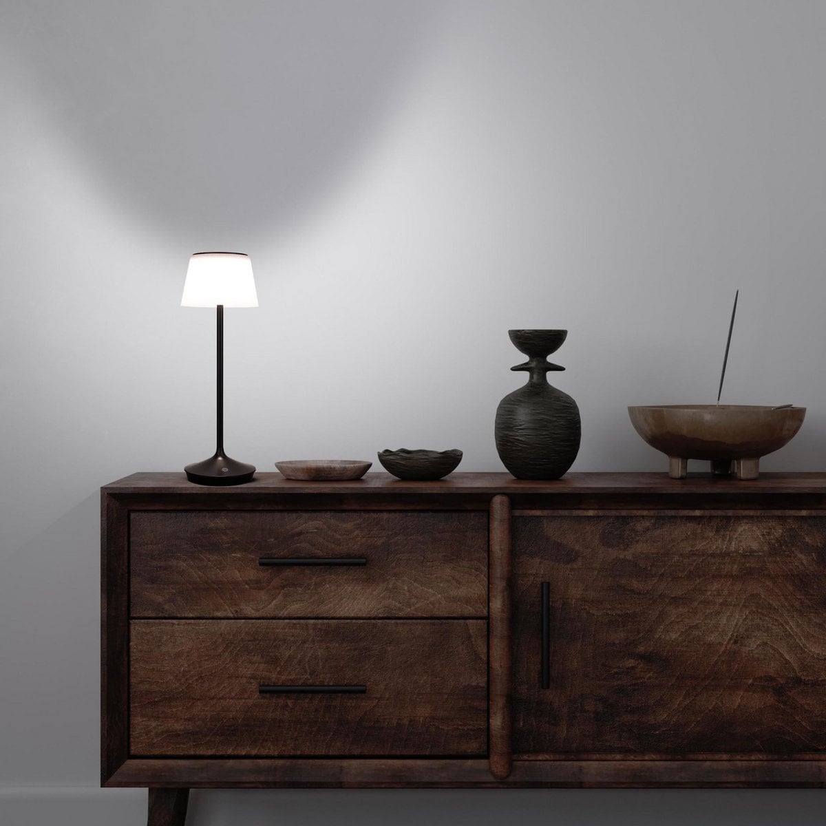 LED -licht "Emmi" voor buiten en binnen, tafellamp gemaakt van metaal en plastic, met stevig gebouwd -in LED's, LED -tafellamp voor balkon, terras, tuin, woonkamer, wintertuin, ca.