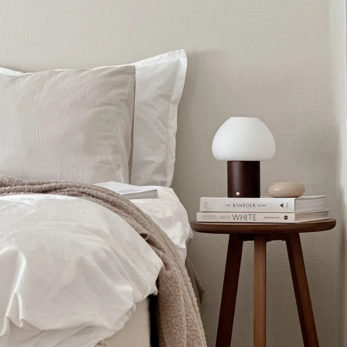 Fynn Donkerbruine Houten Lamp – Oplaadbaar & Dimbaar Licht