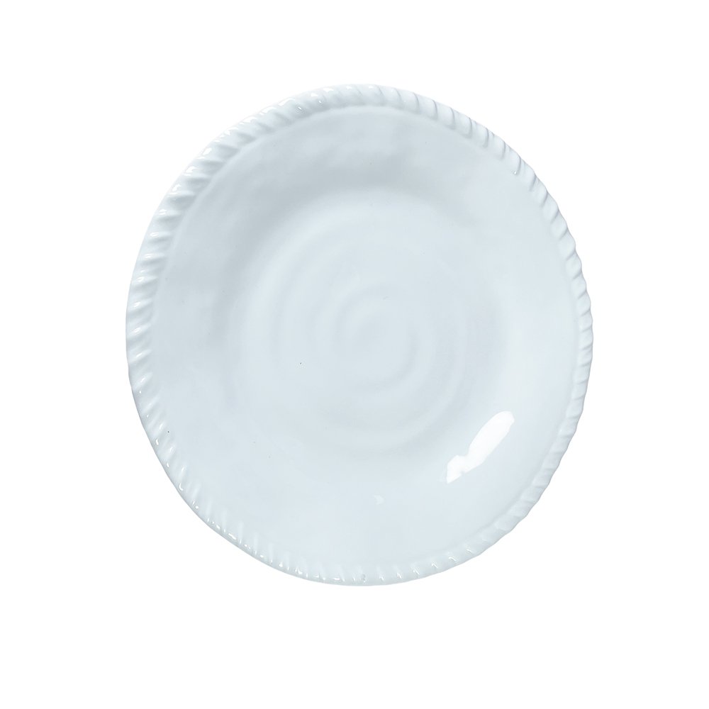 Witte melamine dessertplaat 23x23x2cm touwrand