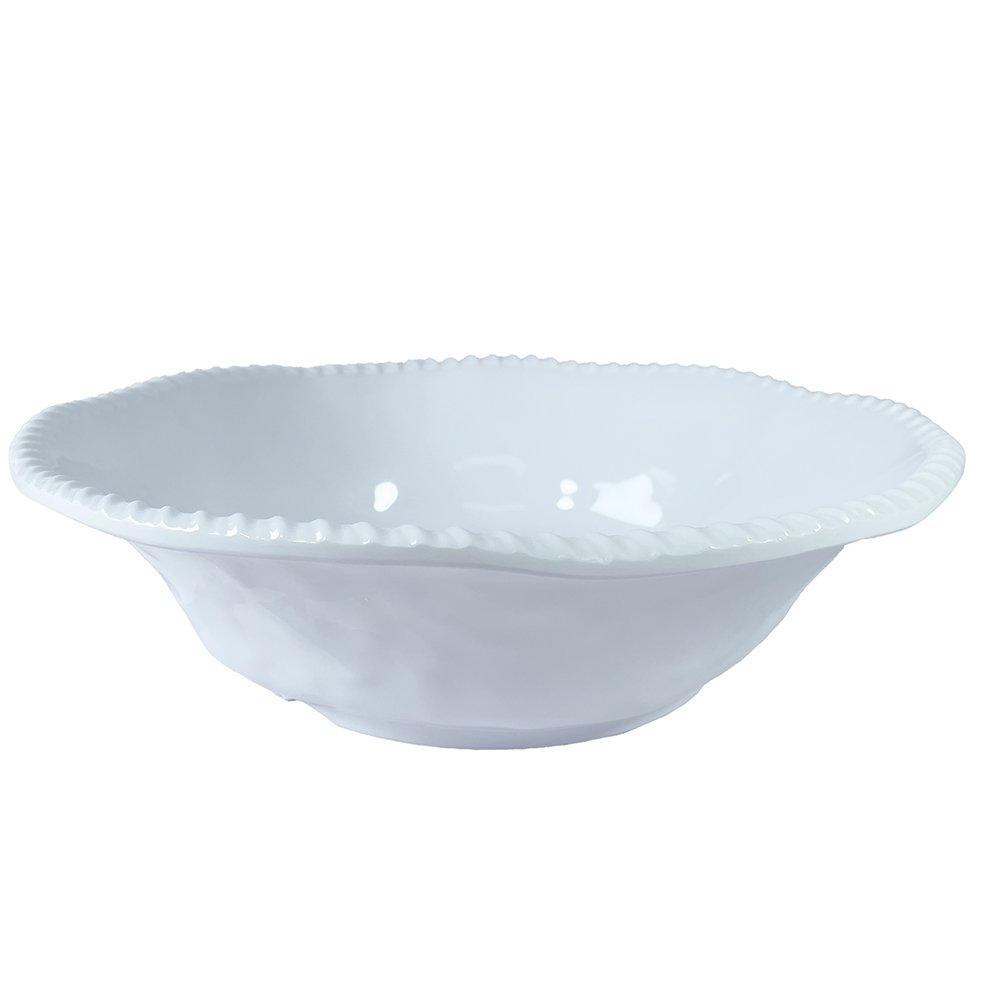 Witte melamine kom touw rand 30,5x30.5x9cm