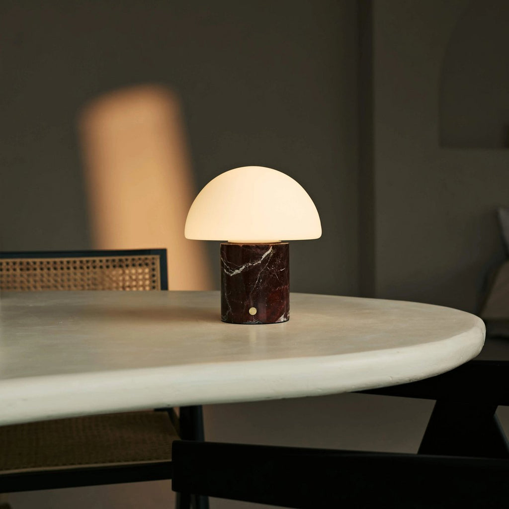 Maris Red / Rosso Levanto - Classic Marmeren oplaadbare tafellamp met 3 lichte kleuren en dimfunctie