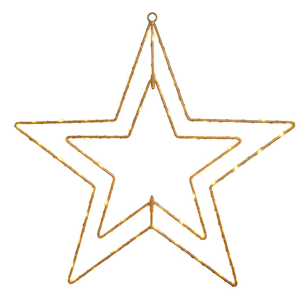 LED Outdoor Christmas Lamp "Stern" Ø 40 cm kerstdecoraties gemaakt van metaal in goud met stevig geïnstalleerde LED's