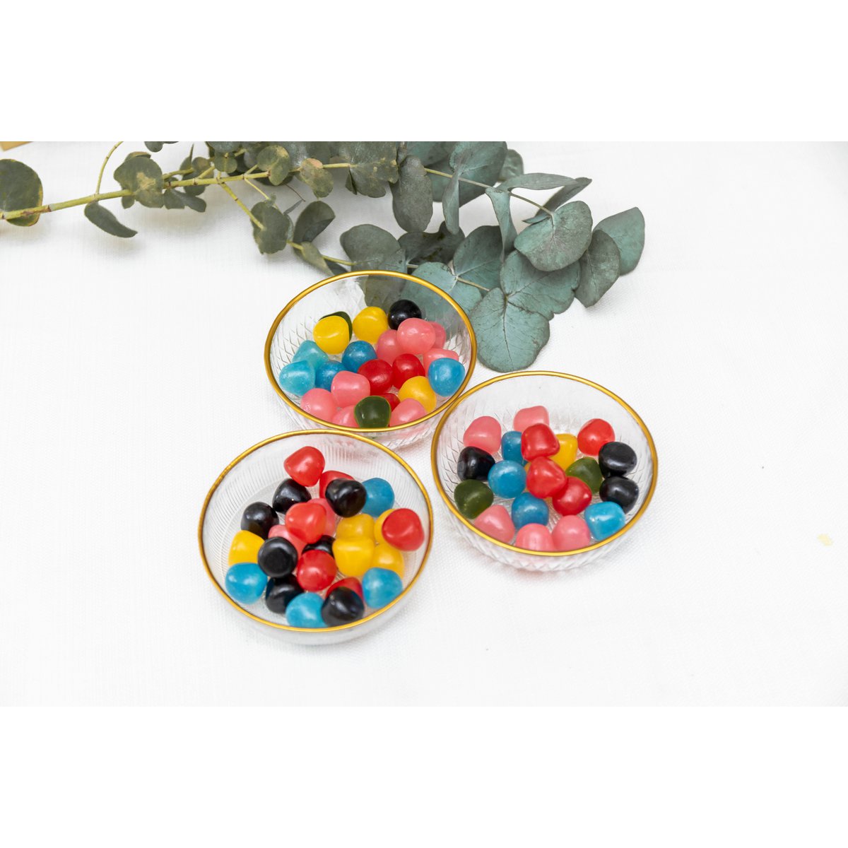 Glazen kom gouden randen 10x10x5cm