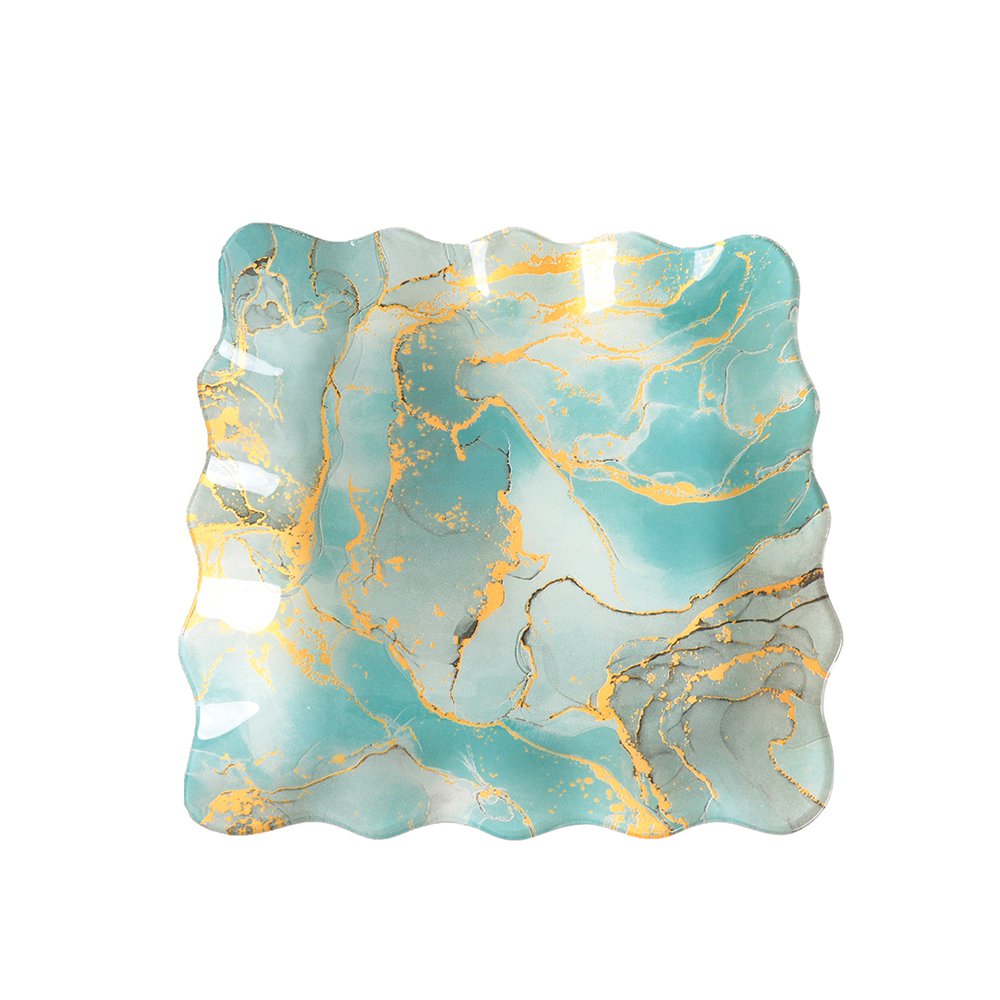 Gouden plat vierkante kopjes 20 cm - veel 6