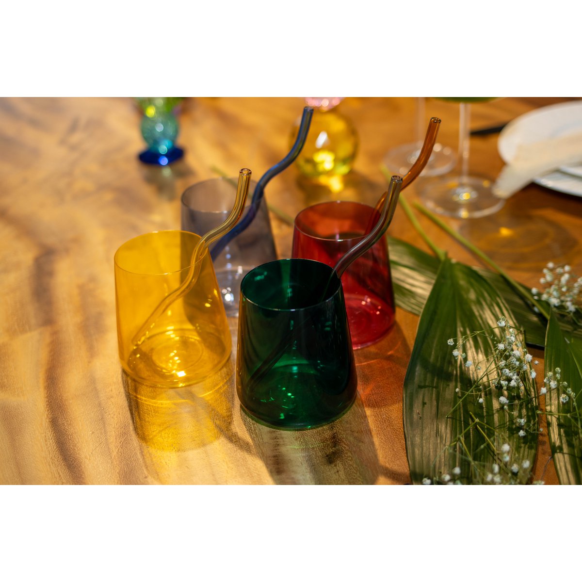 Glazen veelkleurige rietjes - veel van 4